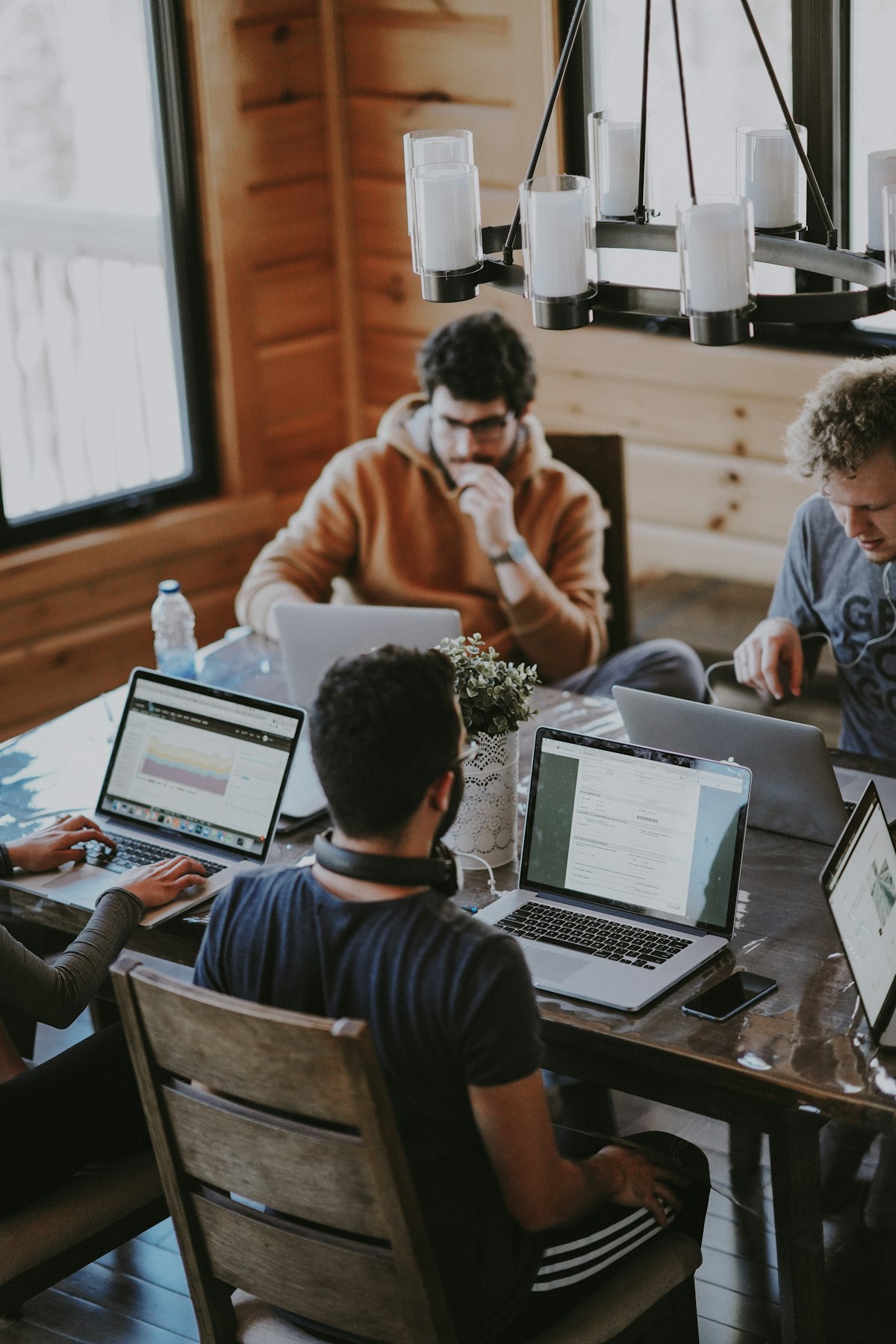 Technology professionals collaborating across business operations