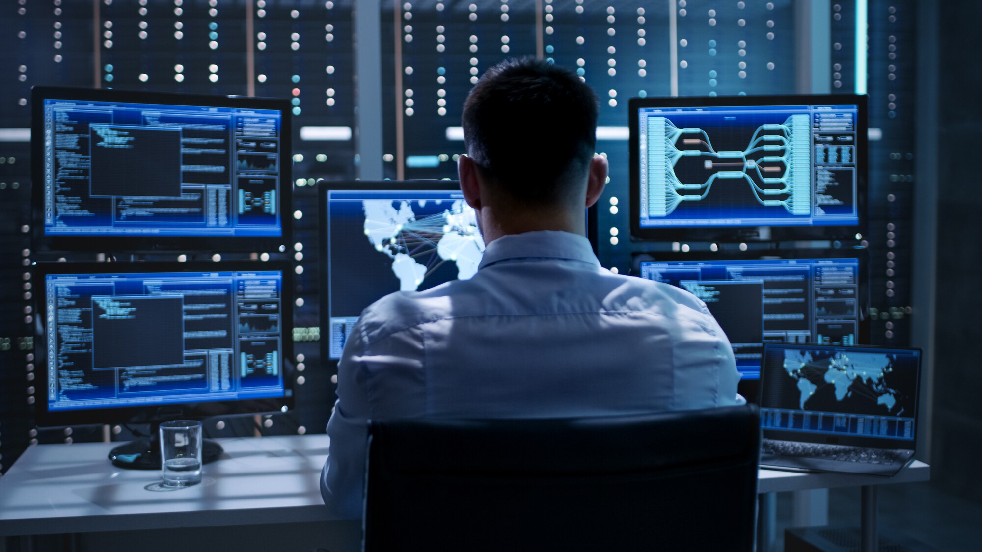 Network specialist monitoring systems in a security operations center