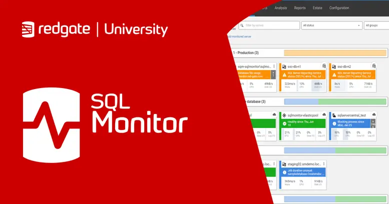 Redgate SQL Monitor unified database estate dashboard