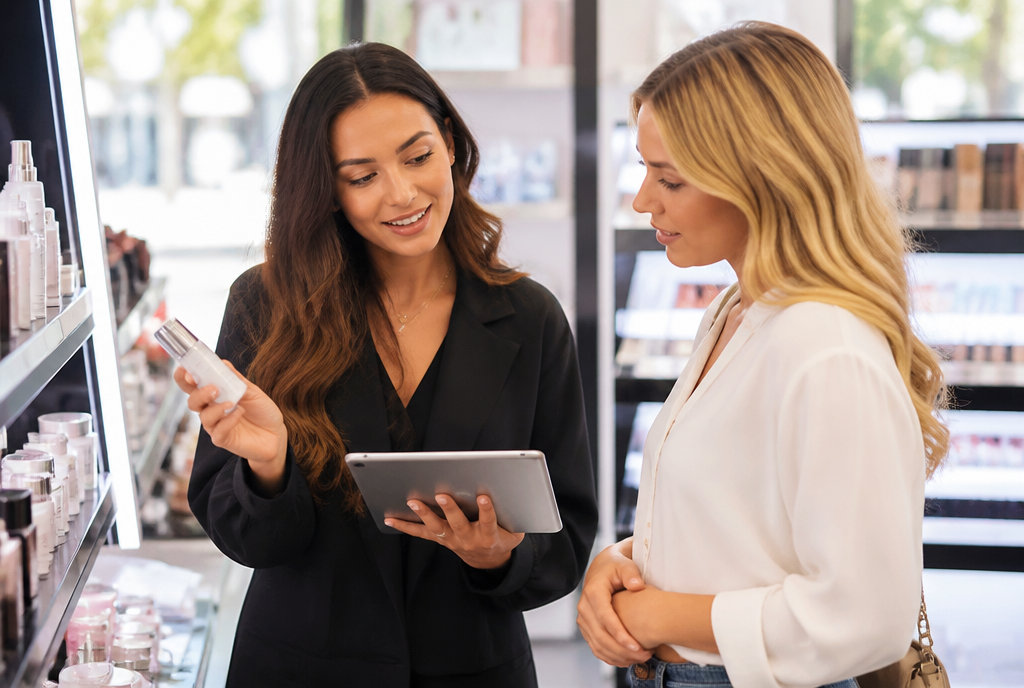 Beauty advisor with tablet