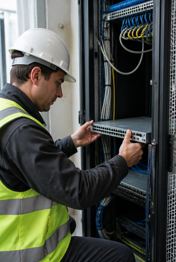 Field technician at cabinet