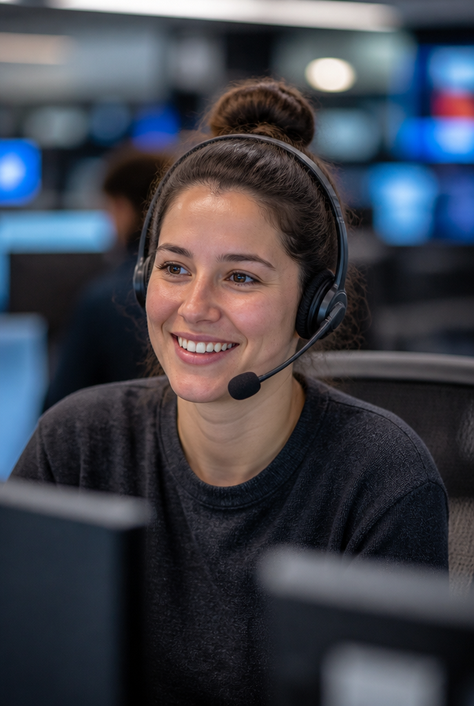 Support specialist assisting a customer