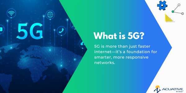A representation of 5G technology, explaining what 5G is and its impact on business innovation, faster connectivity, and low-latency applications.