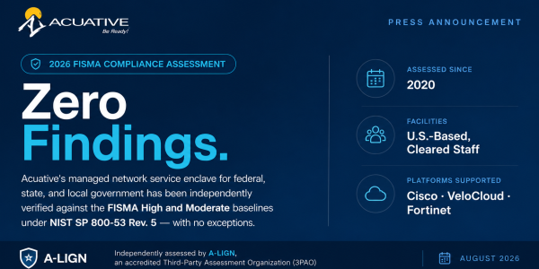 Acuative Completes 2026 Annual FISMA Compliance Assessment with Zero Findings